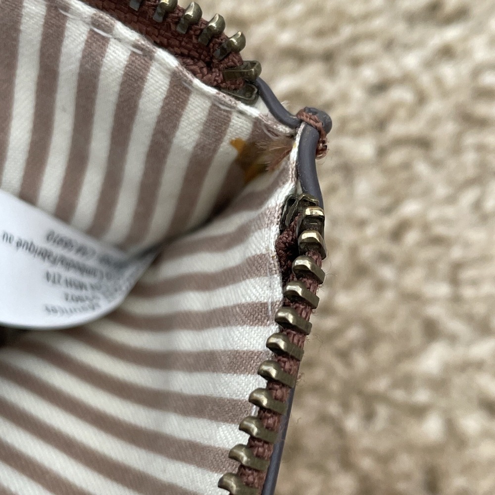 Brown Wristlet Wallet Clutch Zip‎ Around Studded Accent Small Purse - Picture 7 of 7